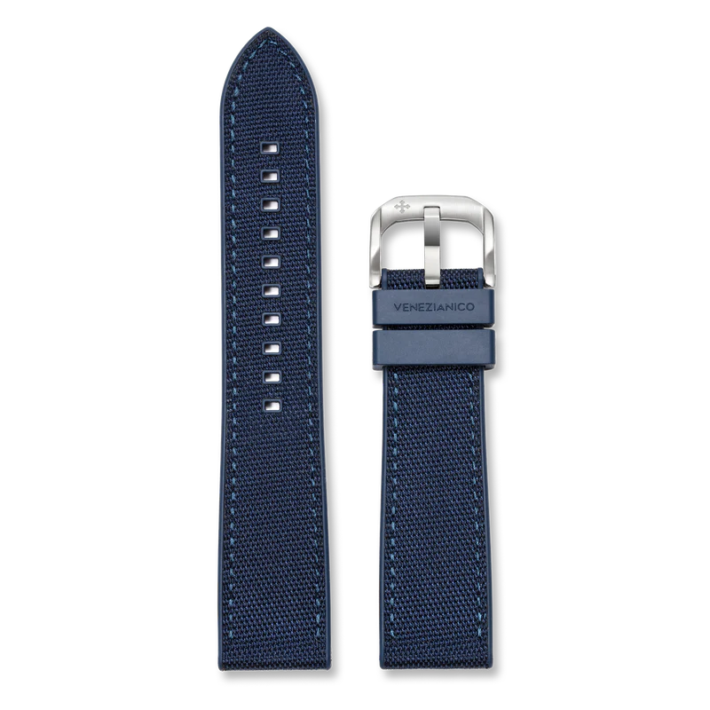 Pasek Hybrid Rubber-Textile 22 mm – Niebieski